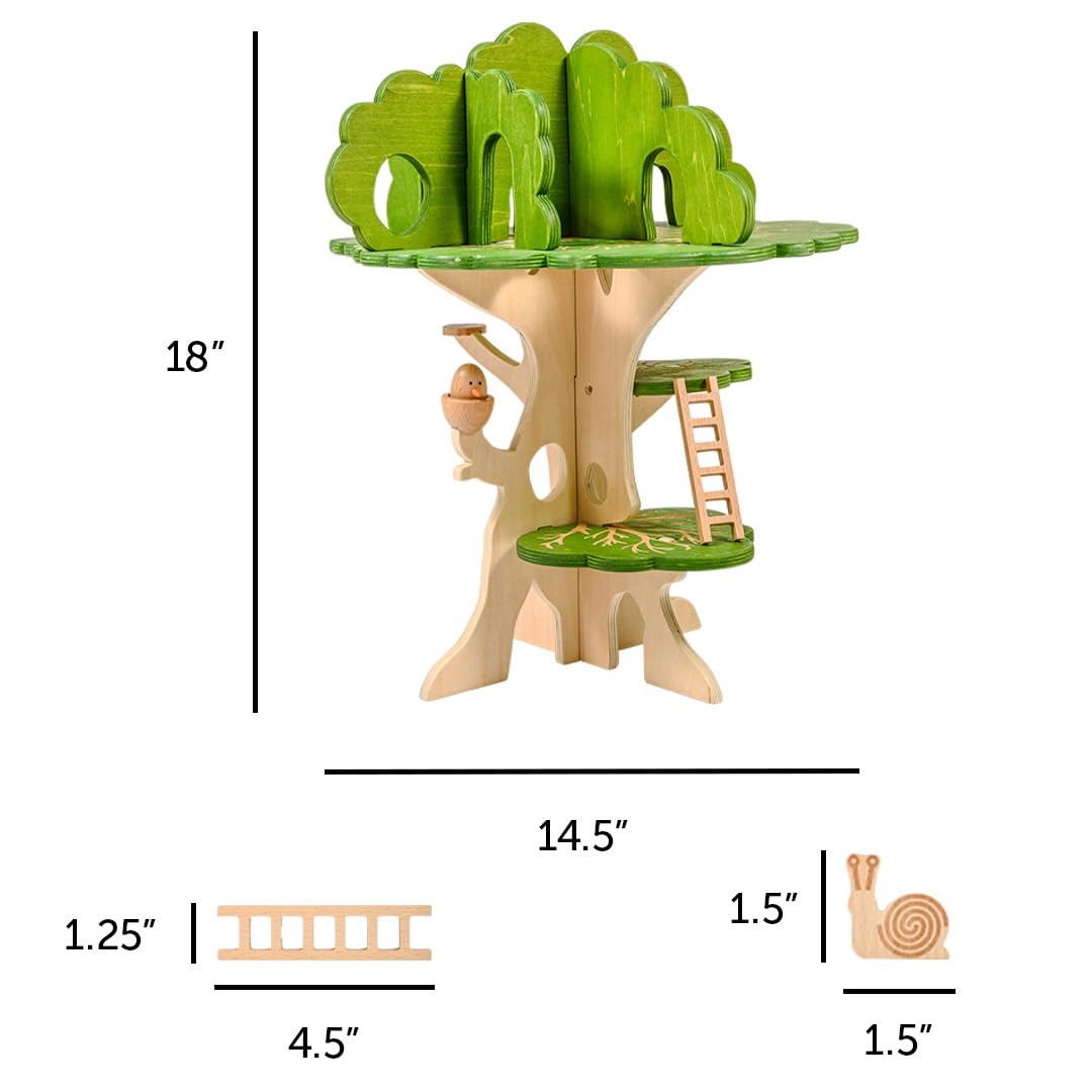 tickit Woodland Trail Tree House - Wooden Playhouse for Small World Play | Ages 3+ | Wood 3