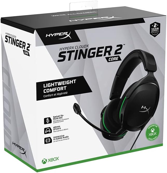 HyperX CloudX Stinger 2 Core Gaming Headset for Xbox - Lightweight Over-Ear with 40mm Drivers 10