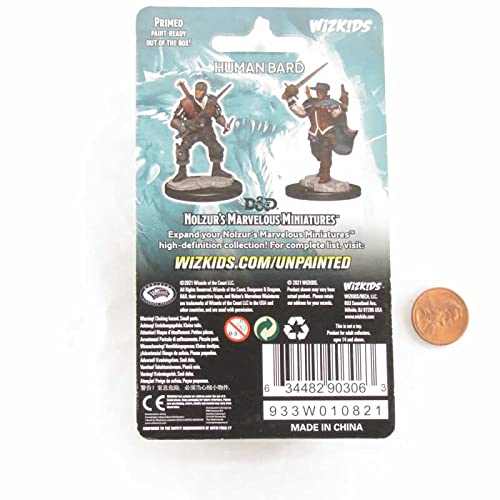 WizKids Human Bard Male Unpainted Miniature - 2 Pieces | Tabletop Play 3
