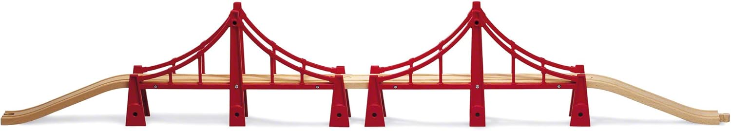 BRIO World Double Suspension Train Bridge - Wooden Train Set Accessory for Kids 3+ 8