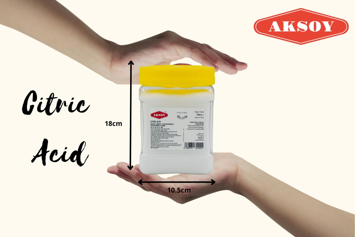 AKSOY Citric Acid Food Grade - 1.25KG Powder | Non-GMO De-Scaler & Cleaner 2
