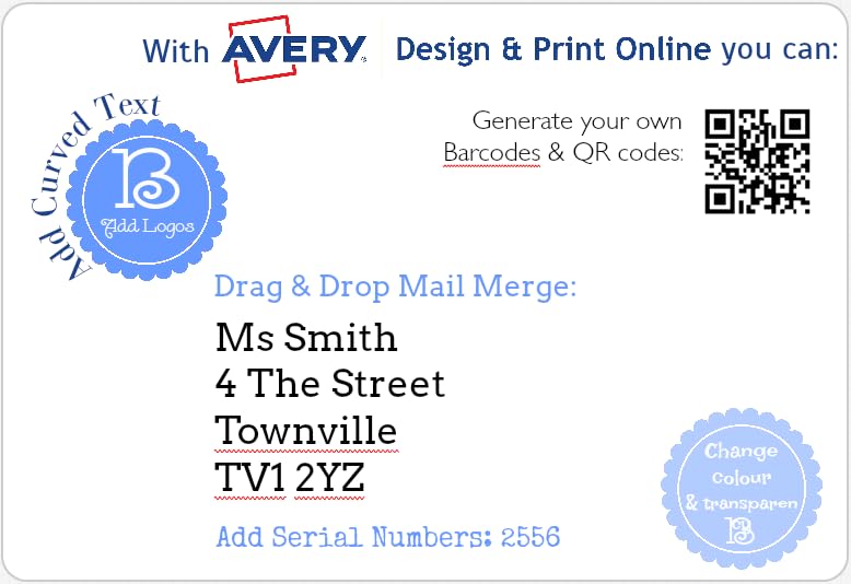 AVERY Self Adhesive Address Mailing Labels for Laser Printers, 24 Labels/Sheet, 2400 Labels Total, White (L7159)