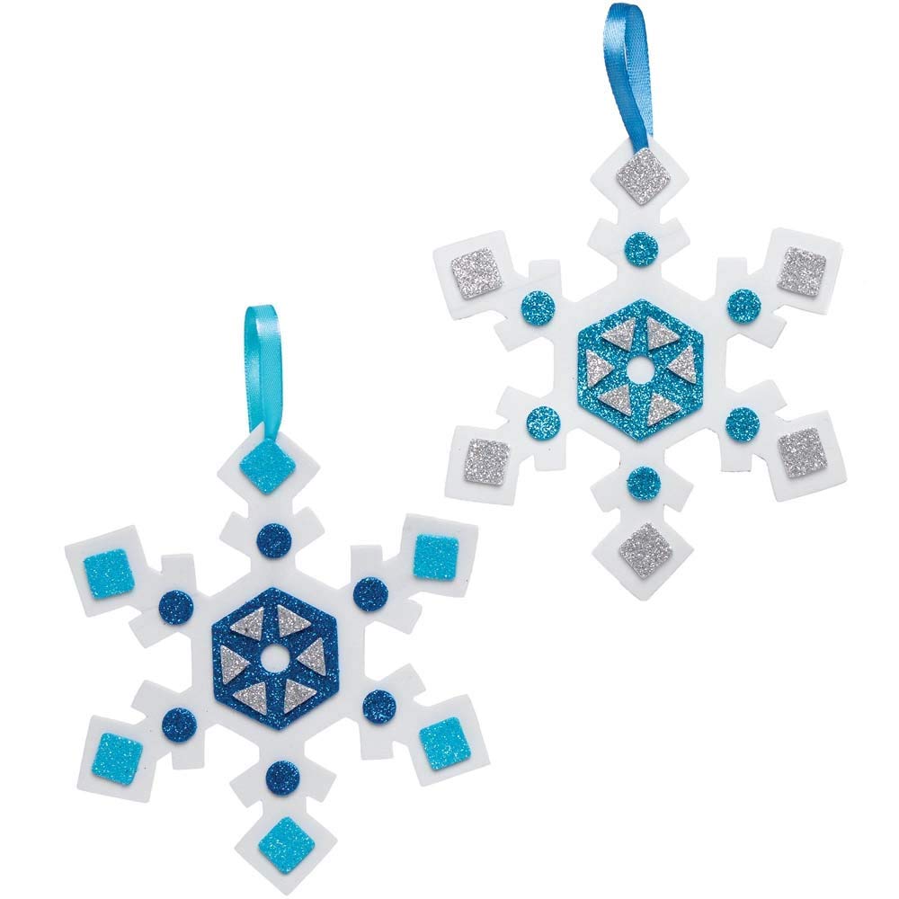 Baker Ross Christmas Snowflake Mix and Match Decoration Craft Kit - Pack of 8, Ages 3+
