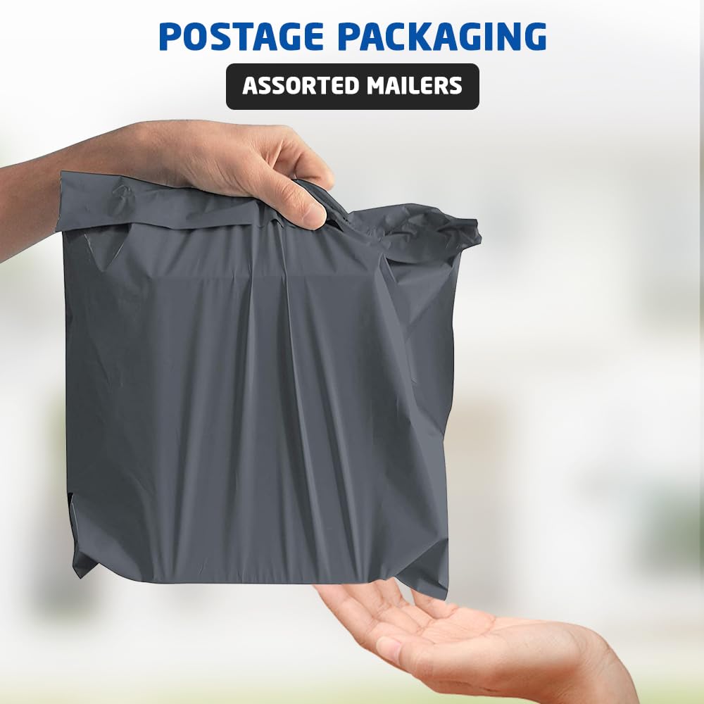 1ABOVE Grey Poly Postal Mailers - 50 Pack, 6x9 Inch, Water Resistant, Self Seal 5