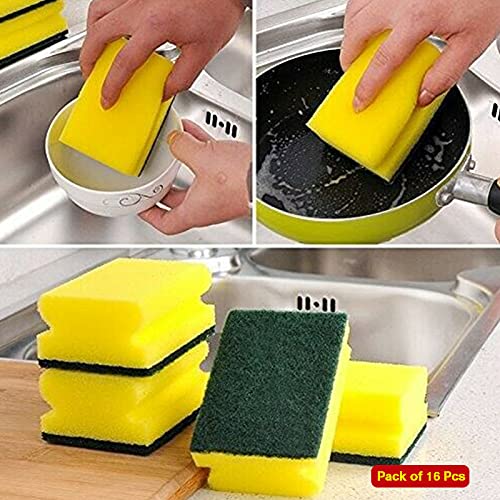 HomeSmith Heavy Duty Scrub Sponges - Dual-Sided Dishwashing & Cleaning | Pack of 20