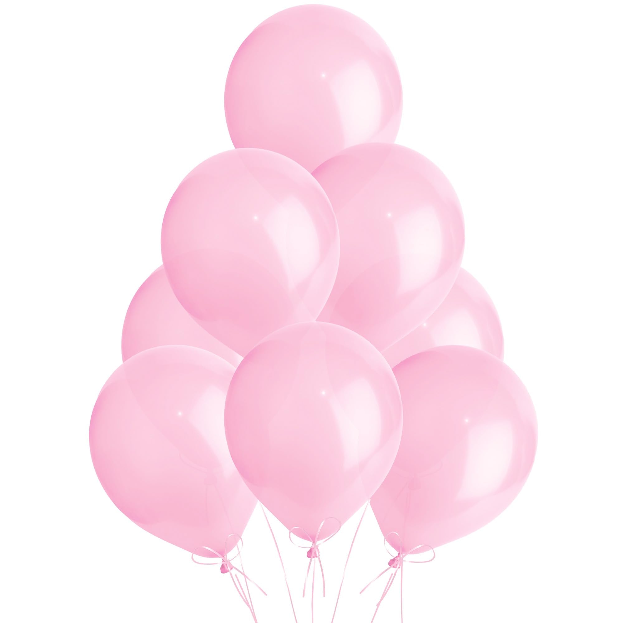 SHATCHI Metallic Light Pink Balloons - 10 Pack | 12 Inch Large | Thick Latex