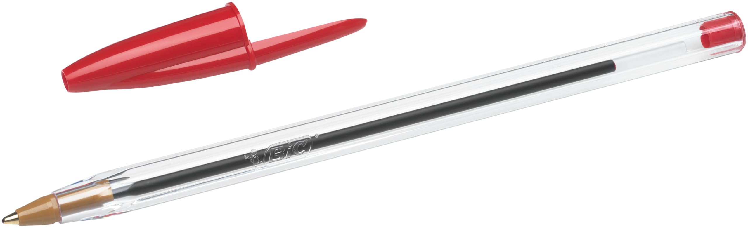 BIC Cristal Original Ballpoint Pens, Medium Point (1.0mm), Every-Day Writing Pens With Clear Barrel, Red, Box Of 50 3