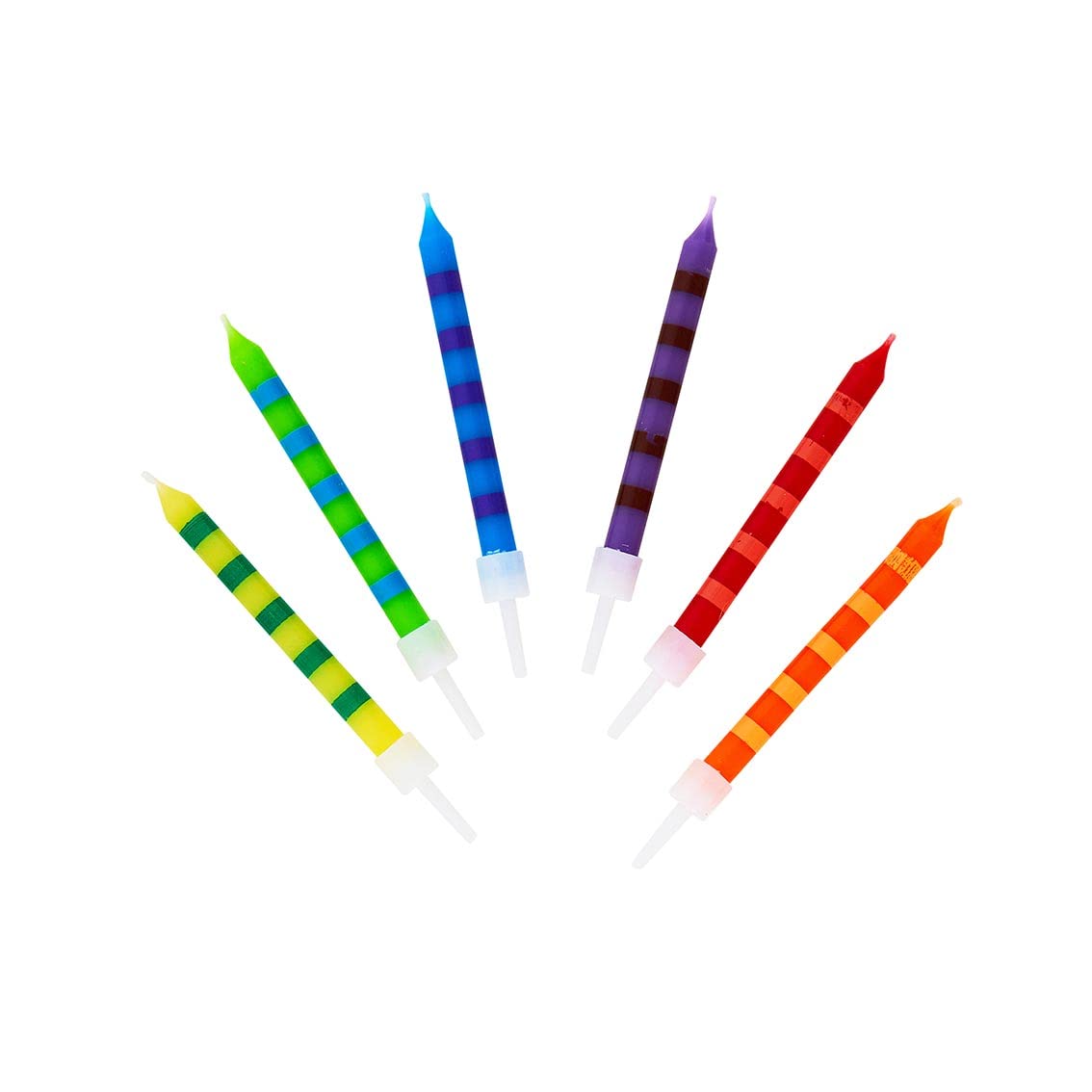 Talking Tables Rainbow Birthday Cake Candles with Holders - Party Decorations for Kids Birthday, 24 Pack 3