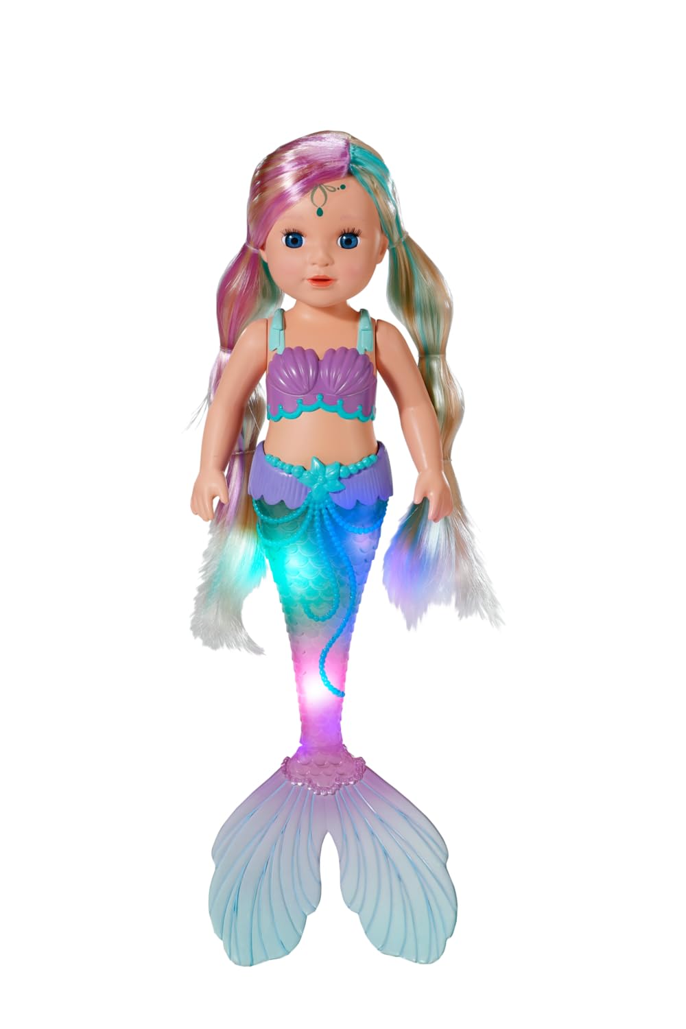 BABY born Mermaid - 43cm Color-Changing Light-Up Tail Doll for Ages 3+