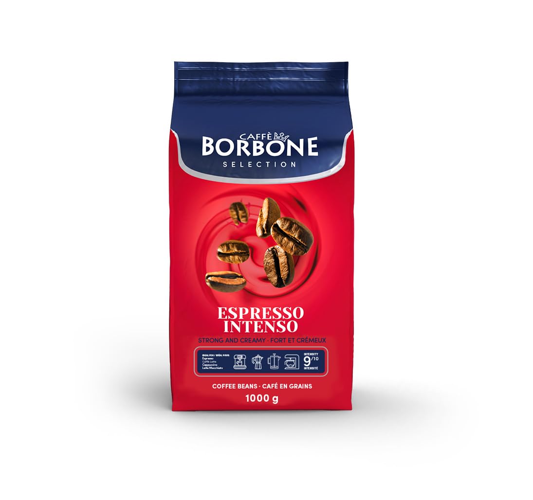 Caffè Borbone Espresso Intenso Whole Coffee Beans - 1kg | Robusta Blend | Dark Chocolate Notes