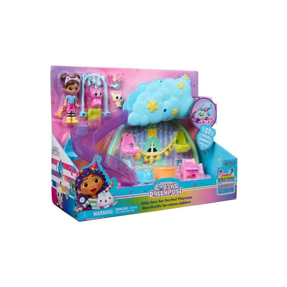 Gabby’s Dollhouse Kitty Care Ear Purrfect Playroom - 17-Piece Nursery Playset with Gabby Figure & Baby Kitties 3