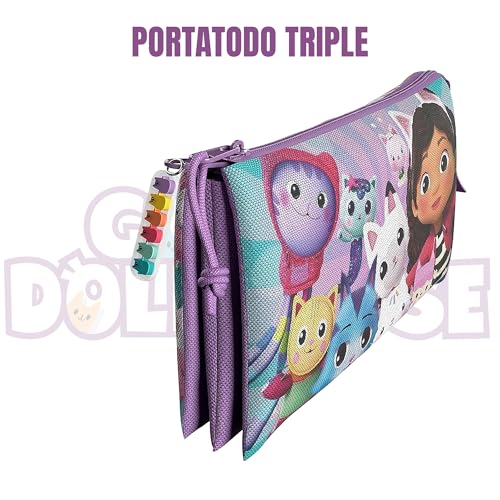 CYPBRANDS Gabby Triple Pencil Case, Berry, Standard (PT-03-GB)