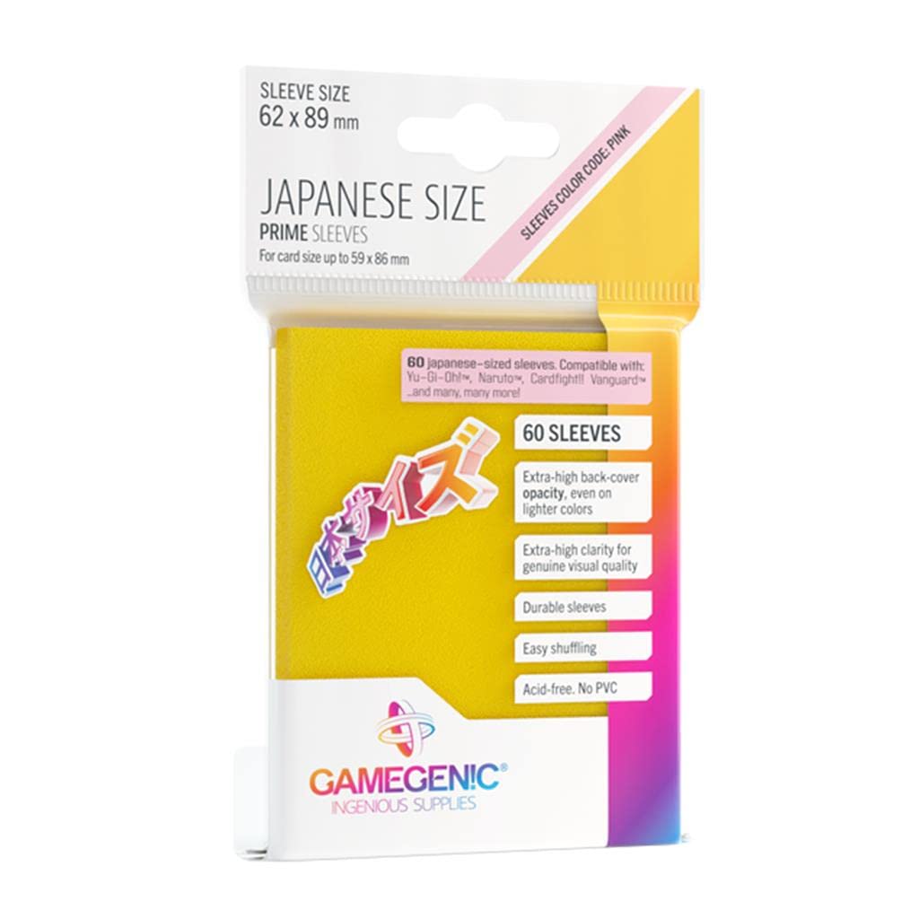 Gamegenic Prime Japanese Sized Sleeves Yellow - Multi-Language (Includes Spanish) 1