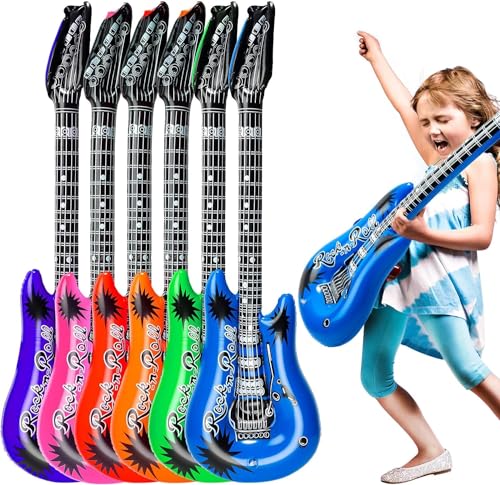 SHATCHI 5Pcs Inflatable Guitar Toy for Kids - 90cm Rock Star Party Favor 8