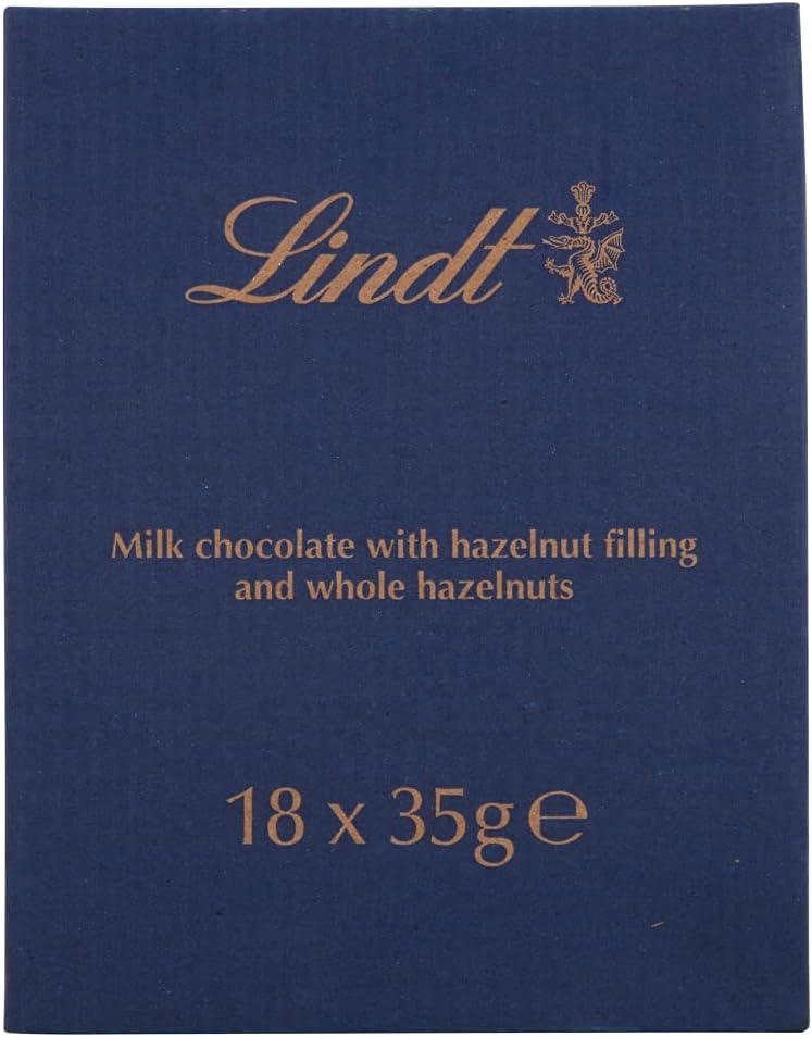 Lindt - Nocciolatte Milk Chocolate and Hazelnut Bars, 35g, Pack of 18