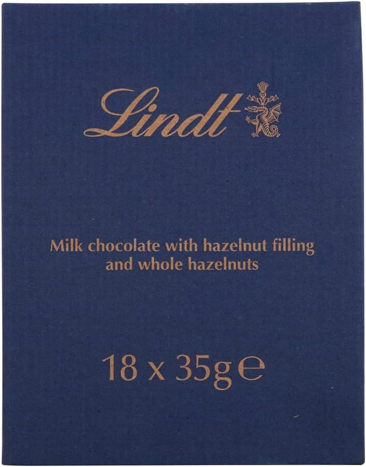 Lindt - Nocciolatte Milk Chocolate and Hazelnut Bars, 35g, Pack of 18