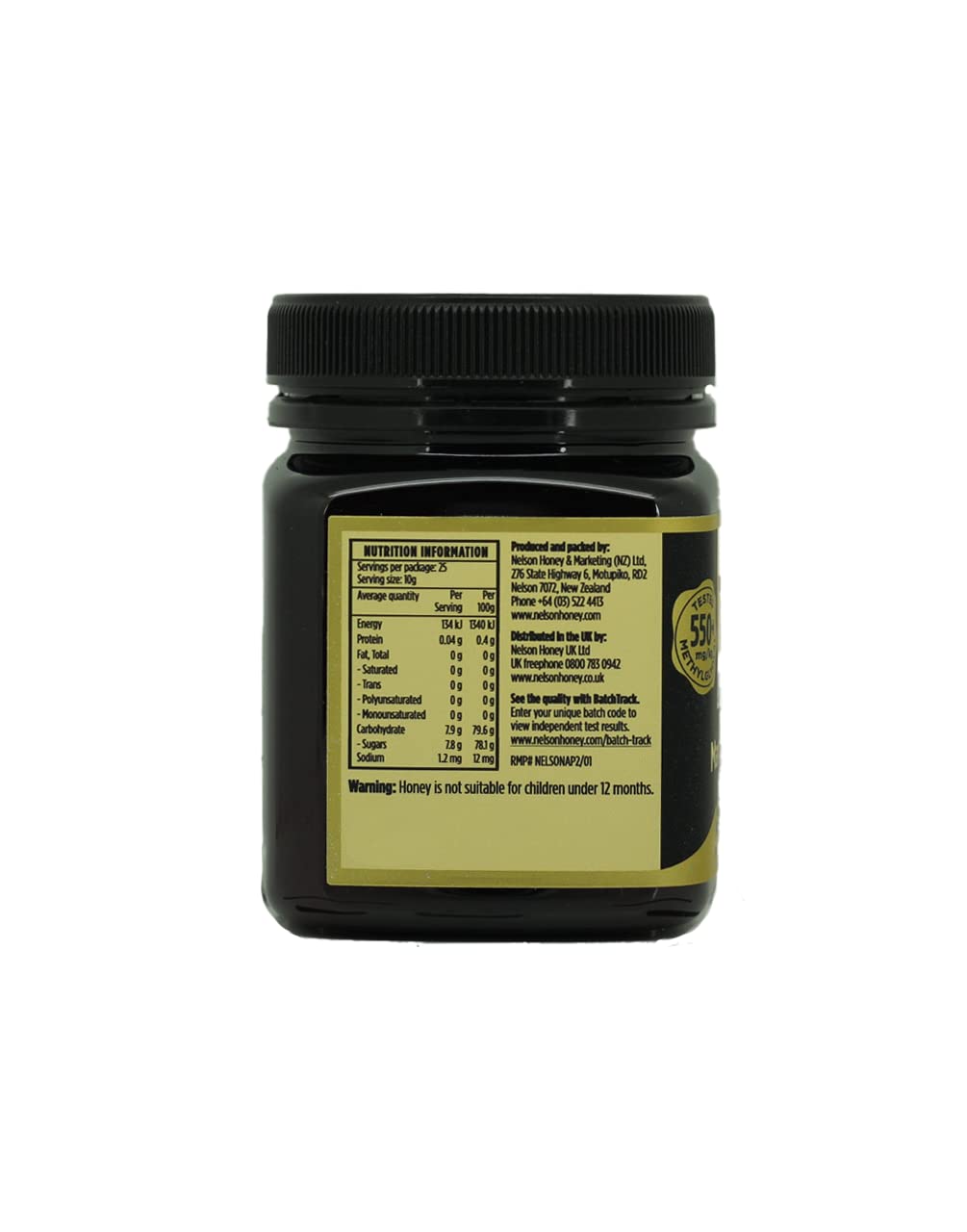 Nelson Honey Manuka Honey MGO 550+ | Pharmaceutical Grade | 250g