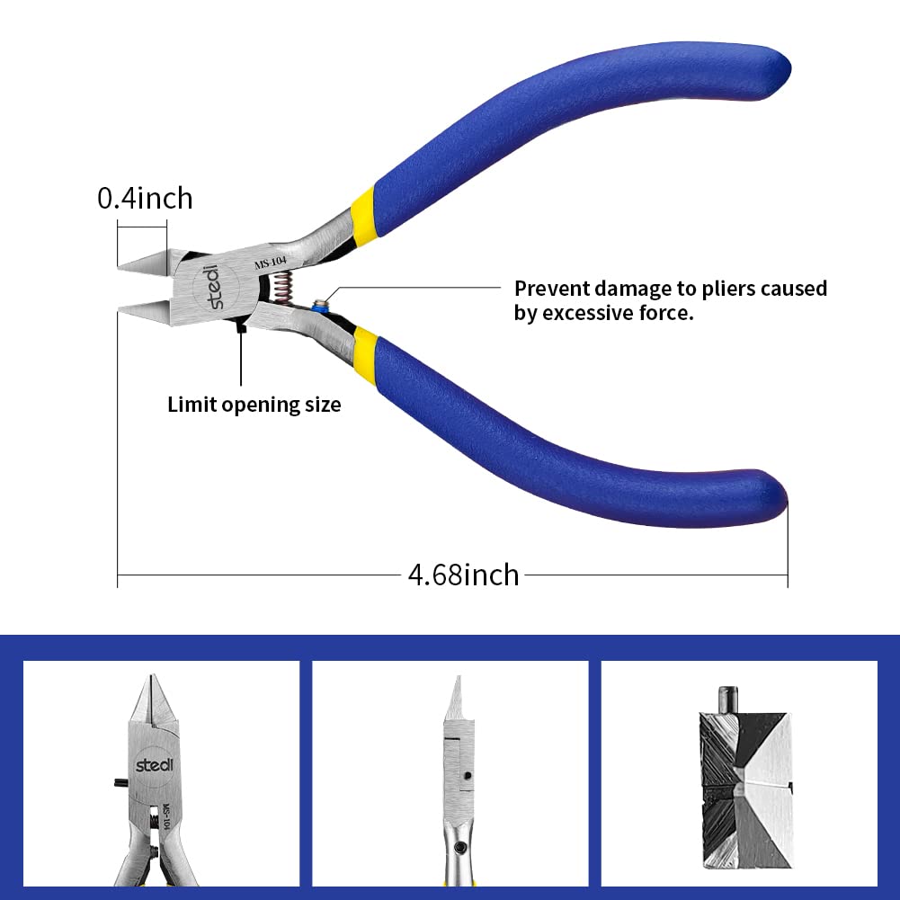 stedi Model Nipper MS-104 - Ultra-Thin Single Edge Blade | Replaceable Springs | Blue 5