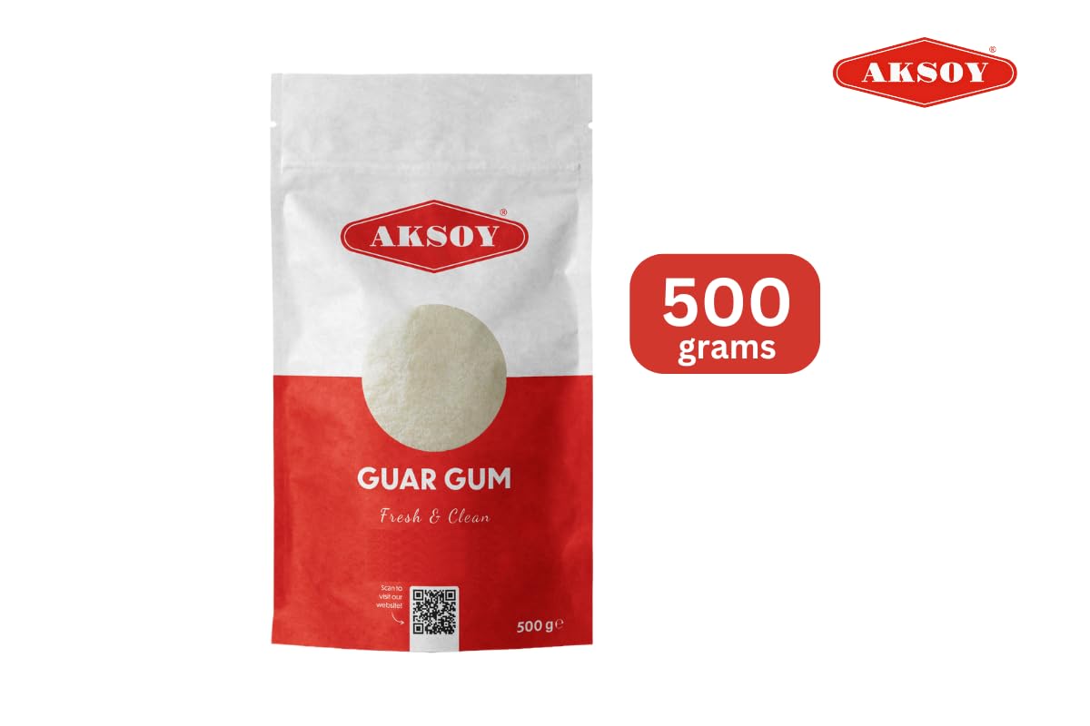 AKSOY Guar Gum Fine Powder Thickener, Emulsifier and Stabiliser Agent - 500g 5