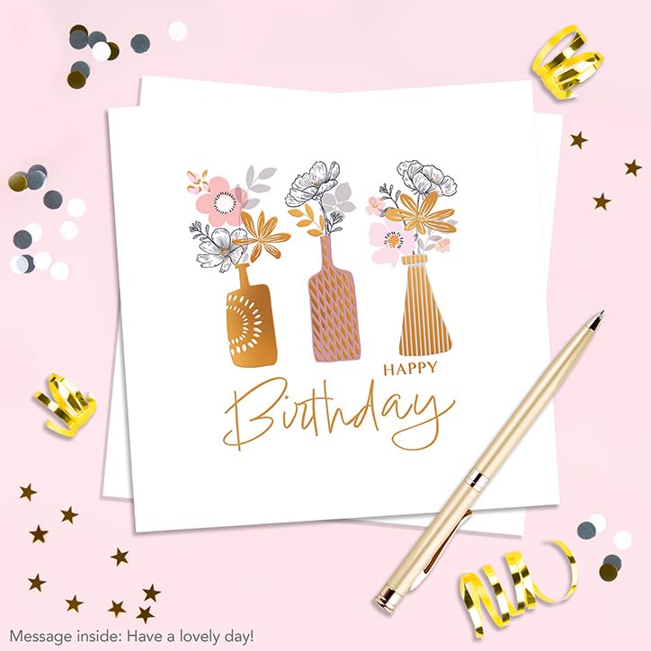 Piccadilly Greetings Assorted Luxury Birthday Cards Multipack for Women | 6 Cards, 16x16 cm 5