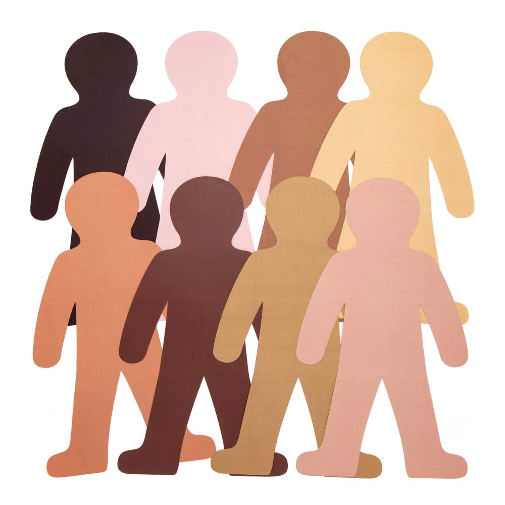 Baker Ross Skin Tone People Cut-Outs - 56 Pack, 26.5cm Figures, 120gsm Paper | Crafting for Kids