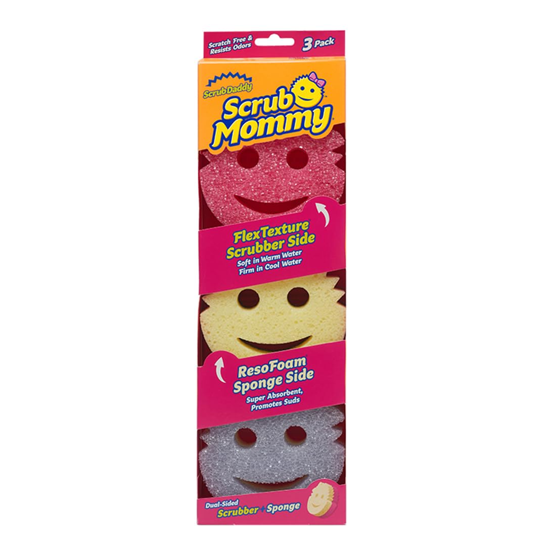 Scrub Daddy Scrub Mommy Dual Sided Non-Scratch Cleaning Sponges | 3 Pack | Multicolor 1