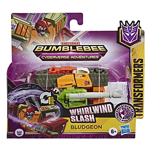 Transformers Bumblebee Cyberverse Adventures Bludgeon Action Figure - 1-Step Whirlwind Slash Attack for Kids 6+