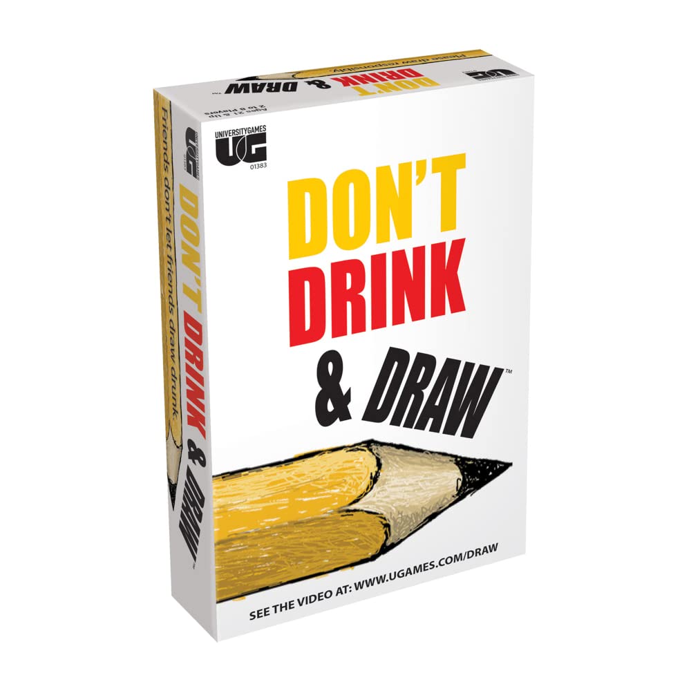 University Games Don't Drink and Draw Adult Party Drawing Game | 2-8 Players | Ages 18+