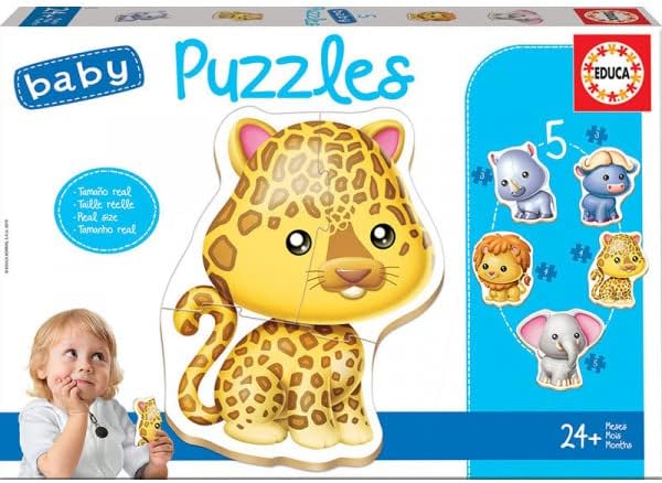 Educa Animales Salvajes Baby Puzzles - 5 Puzzles for Toddlers (52386)