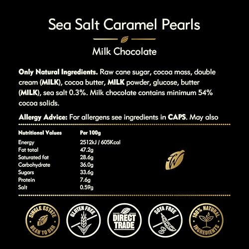 Willie's Cacao - Milk Chocolate Salted Caramel Pearls 150g – Gift Box of 20 Individually Wrapped Artisan Chocolates 7