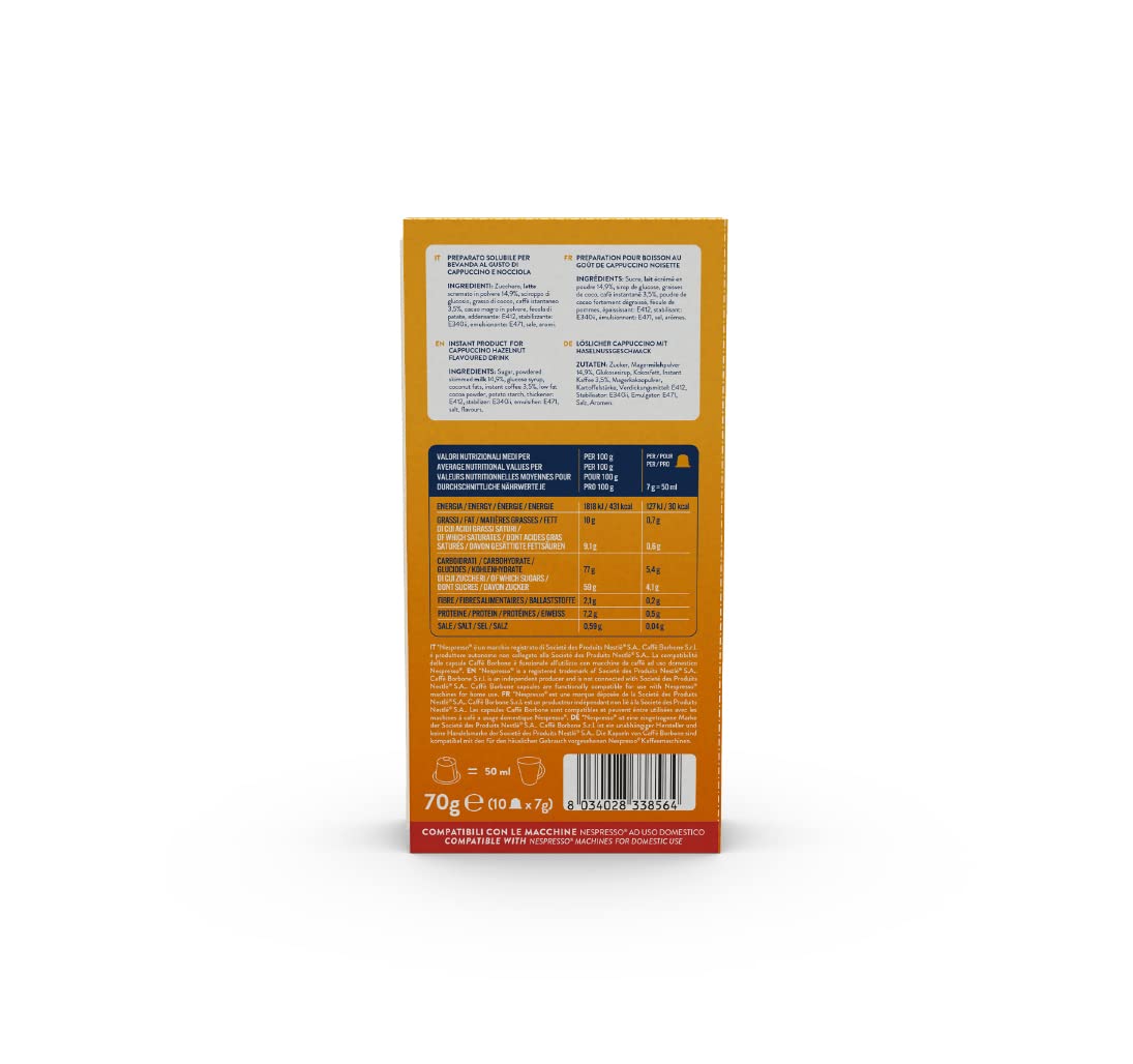 Caffè Borbone Nocciolino - Hazelnut Flavored Cappuccino - 60 Capsules (6 Packs of 10) - Compatible with Nespresso® Domestic Machines 5