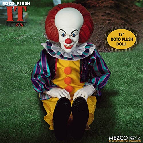 Mezco Designers Series - Roto Plush IT (1990): Pennywise - 18" Collectible Horror Plush for Ages 15+