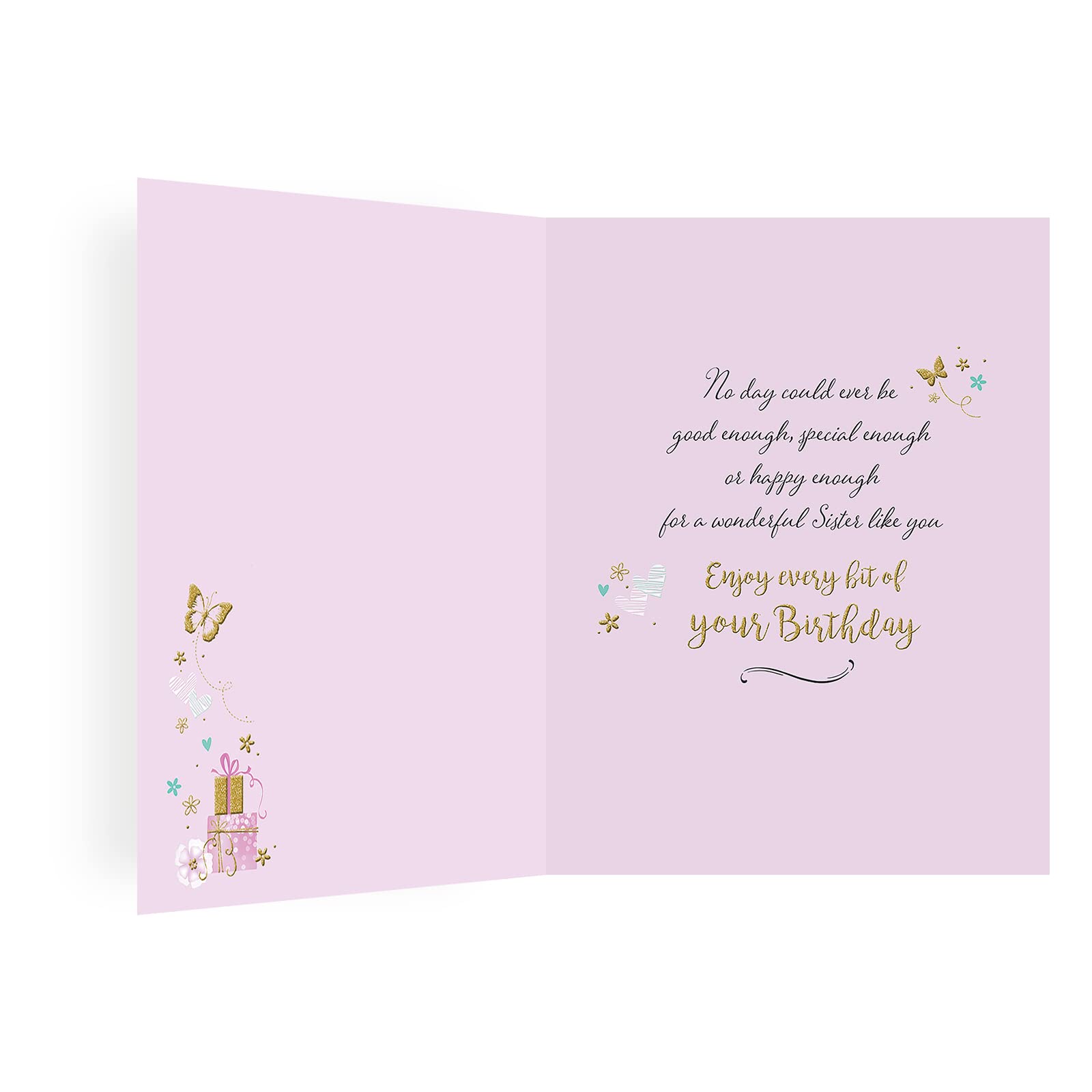 Piccadilly Greetings Sister Birthday Greeting Card - 8 x 6 Inches | Pre-Printed Message 2