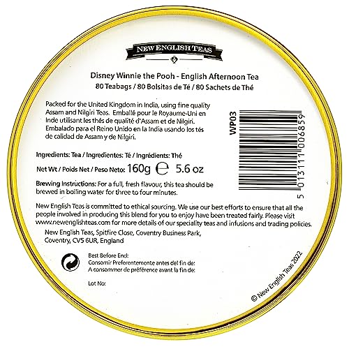 New English Teas Winnie the Pooh & Friends Tea Caddy with 80 English Breakfast Teabags 13