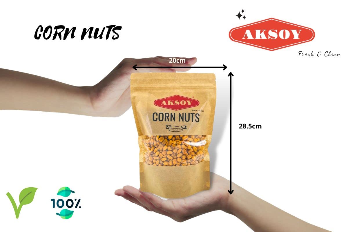 AKSOY Natural Craving Salted and Roasted Corn Nuts - Heart-Healthy Snack | 500g Resealable Bag 3