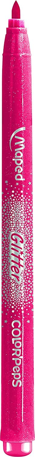 Maped Color'Peps Glitter Felt Tip Pens - 10 Bright Washable Colours | Medium Tip 6