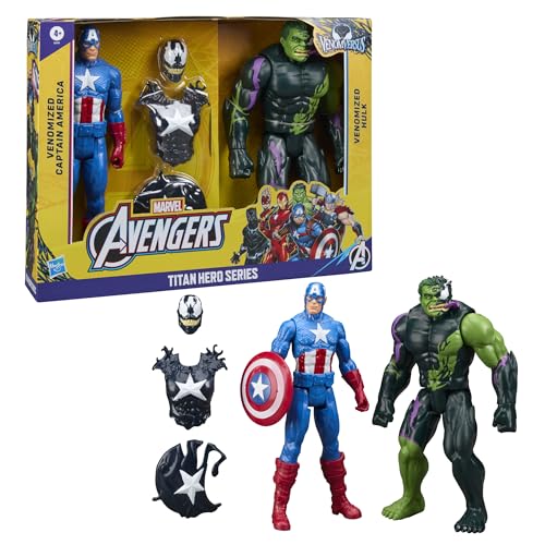 Marvel Avengers VenomVersus Titan Hero Series Venomized Captain America & Hulk 30-cm Action Figures 19