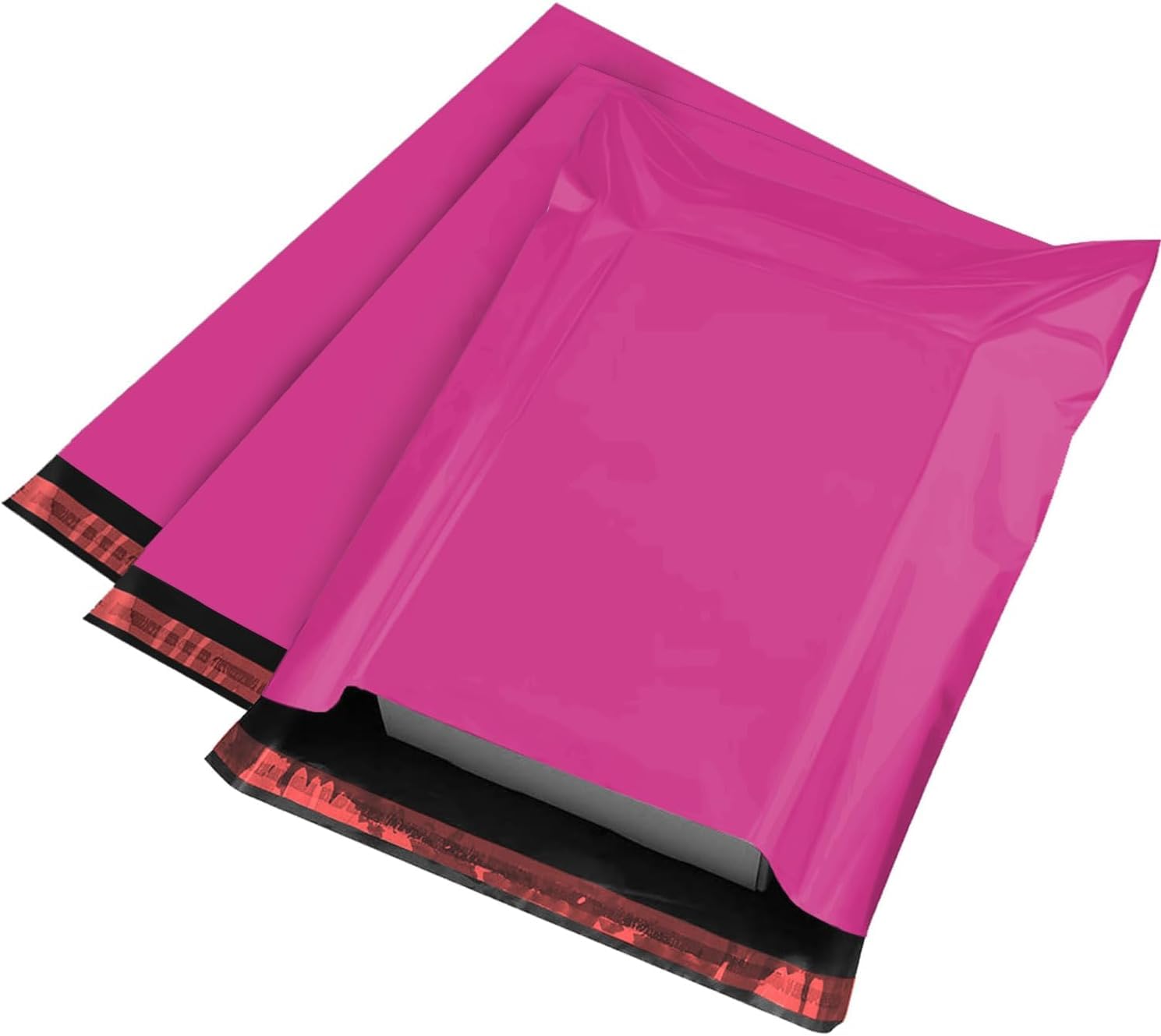 YUNJU 60 Pack Hot Pink Plastic Mail Bags - 17x24 Inch Self-Seal for Shipping & Postal Use 2