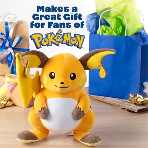 Pokémon Plush - Raichu 30 cm - Soft & Cuddly Stuffed Animal for Kids 0-12 Years