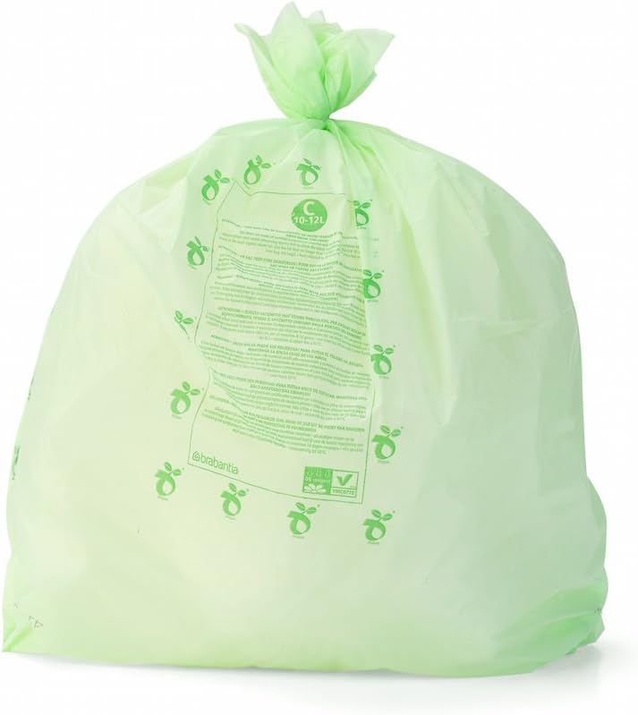 Brabantia - Compostable Bin Liners Size C, 10-12L, 10 Bags, Green