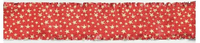 Traditional Christmas Cake Frill Decoration - Red Star Foil Design, 90cm Length 4
