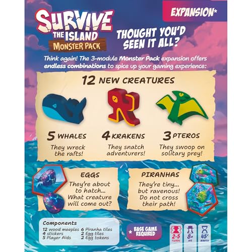 Asmodee Survive The Island Monster Pack Expansion Board Game