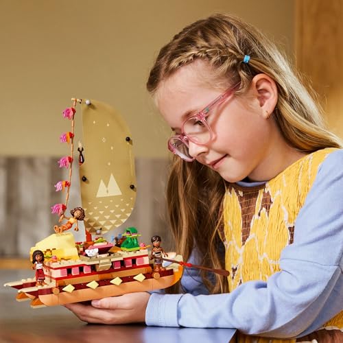 LEGO Disney Moana's Adventure Canoe - Buildable Boat Toy with 4 Characters for Kids 6+ 9