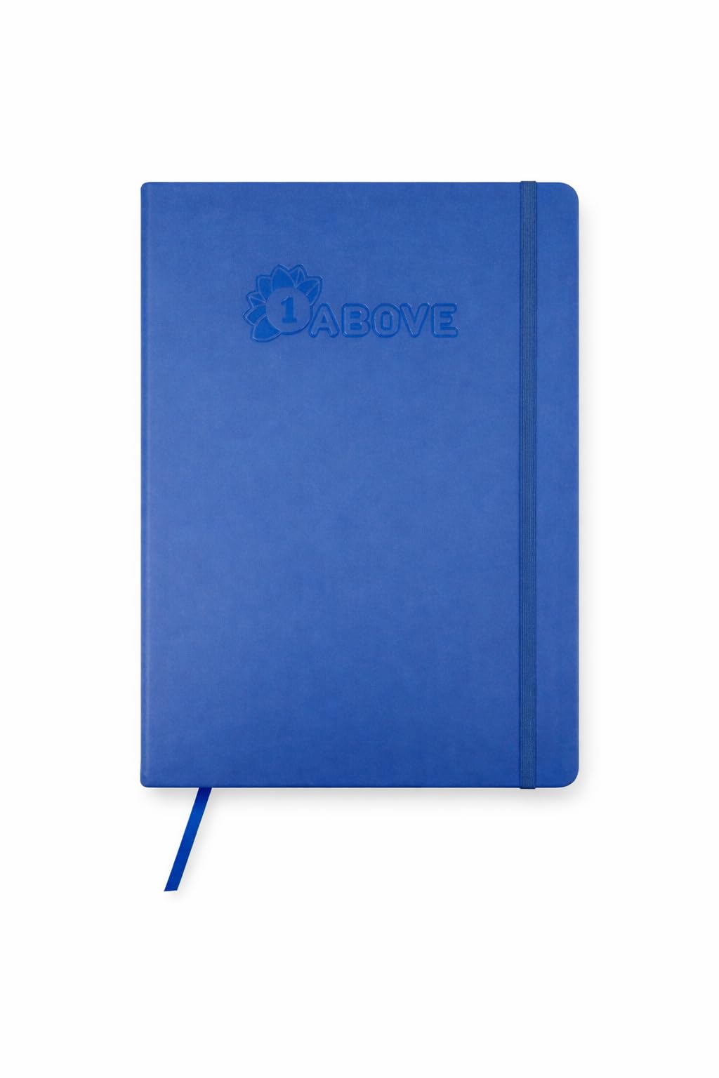 1ABOVE A5 Soft Feel Hardback Notebook - 160 Lined Pages, Blue | Elastic Closure | Bookmark