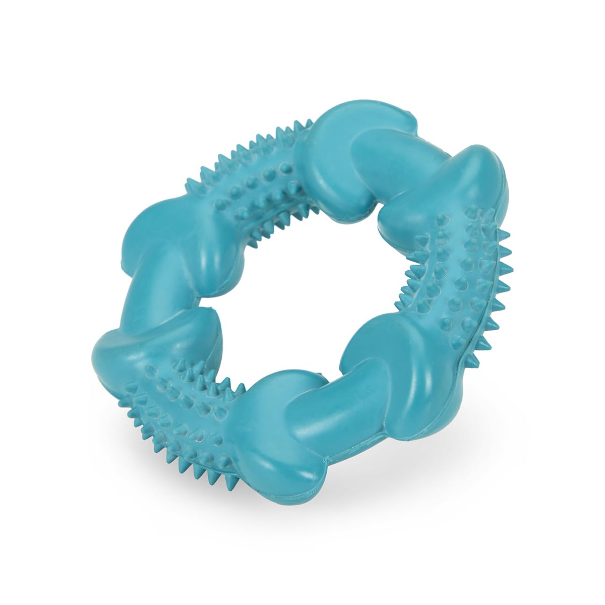 Petface Little Petface Rubber Ring Teething Chew Dog Toy for Puppies | Non-Toxic Rubber | Turquoise 5