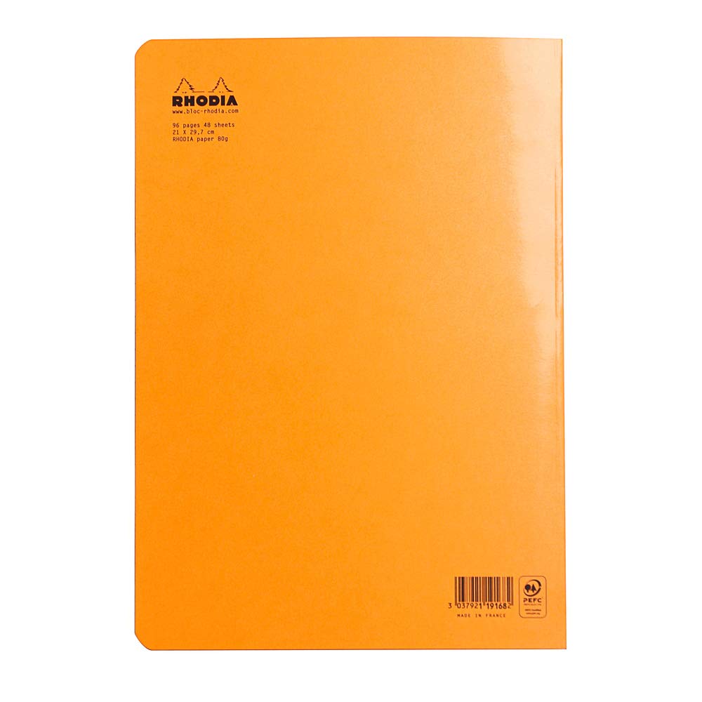 Rhodia 119164C Composition Notebook - A4 Size, 96 Pages, 5x5 Small Squares, Orange 6