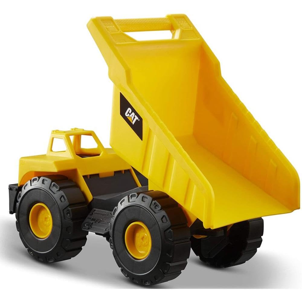 CAT Construction Dump Truck Vehicle - 10-inch Articulated Bed | Ages 2-6 | Yellow Plastic 2