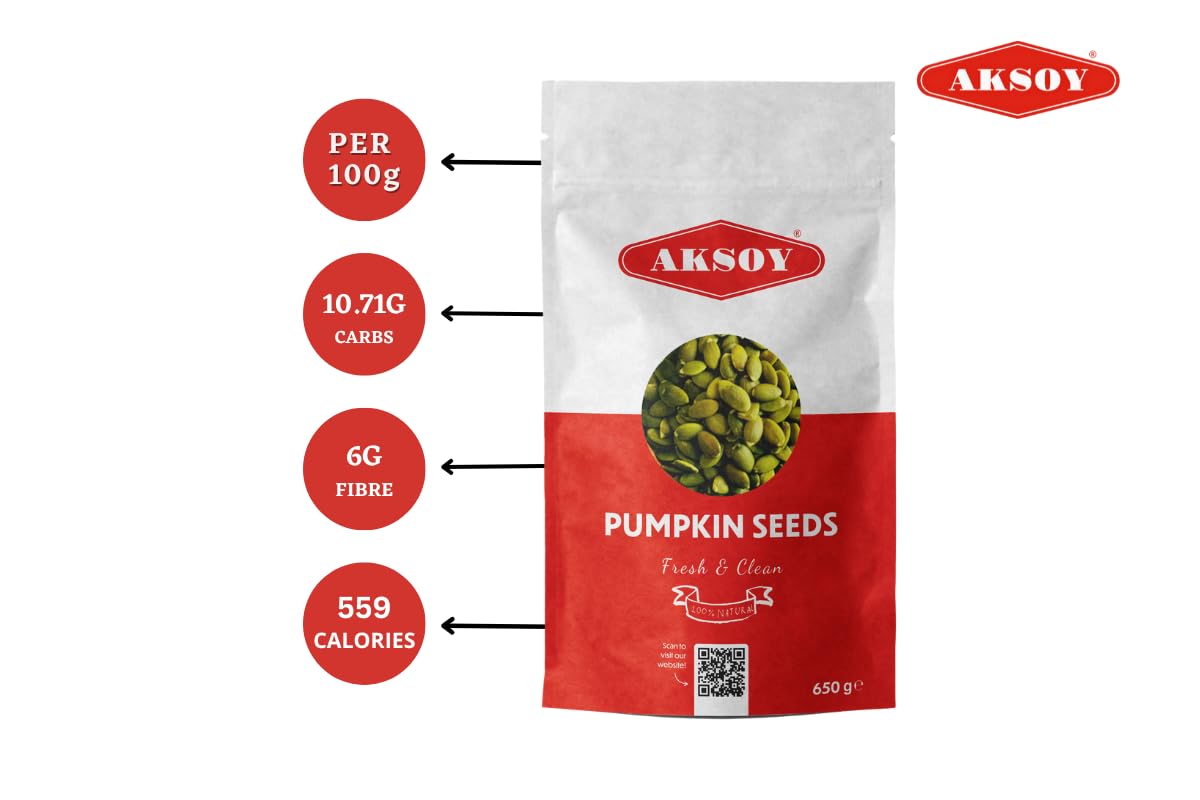 AKSOY Pumpkin Seeds - 650g Raw & Vegan | Rich in Antioxidants & Magnesium 9