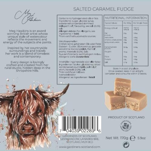 Gardiners of Scotland Highland Cow Salted Caramel Fudge - 170g Handmade Luxury Gift Carton 3