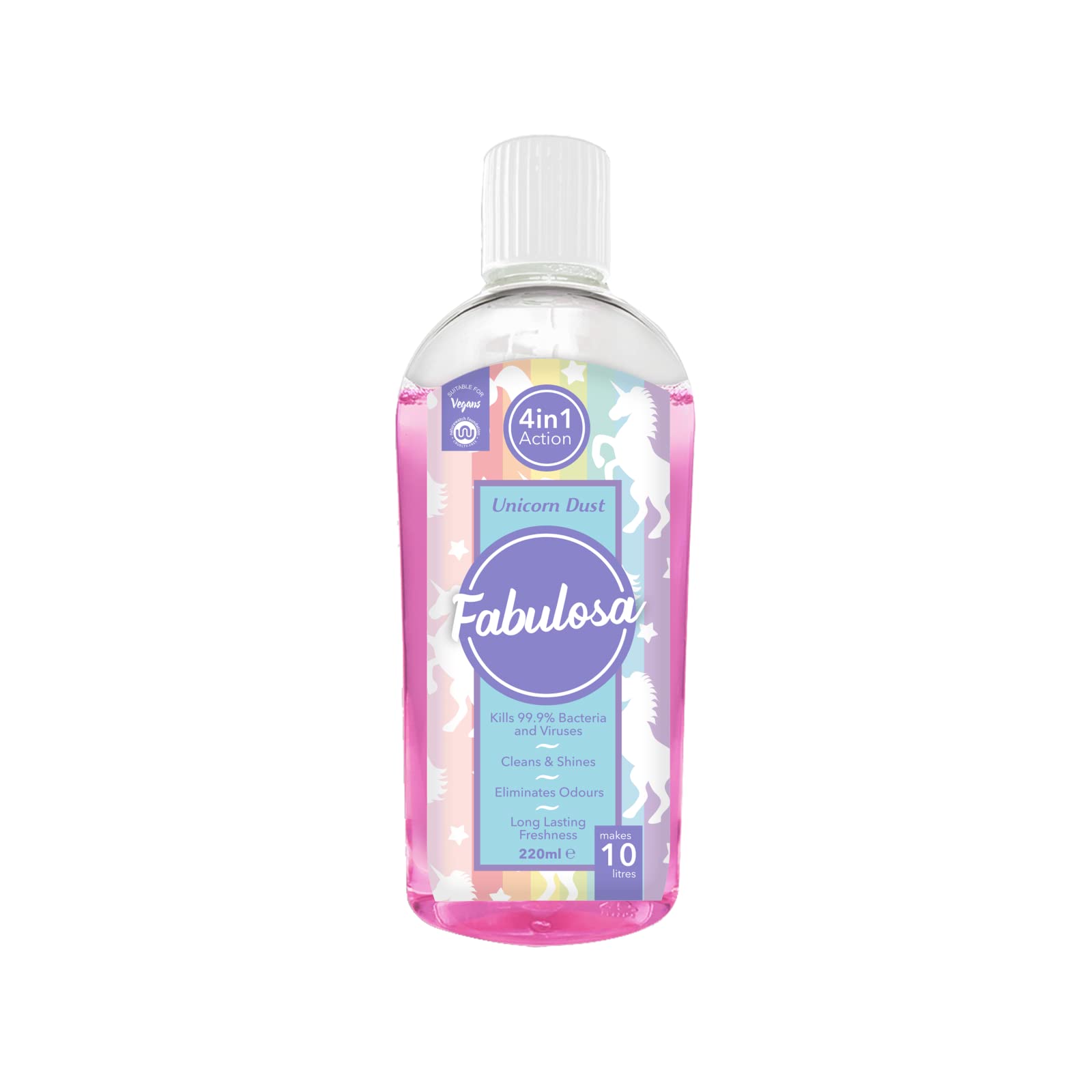 Fabulosa Concentrated Antibacterial All-Purpose Cleaner - Kills 99.9% Bacteria & Viruses | Unicorn Dust Scent | 220ml
